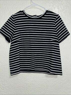 Banana Republic Black & White Striped Crop Top